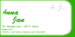 anna jan business card